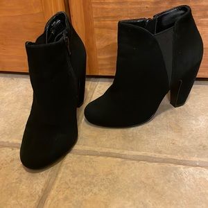 Black suede Steve Madden booties